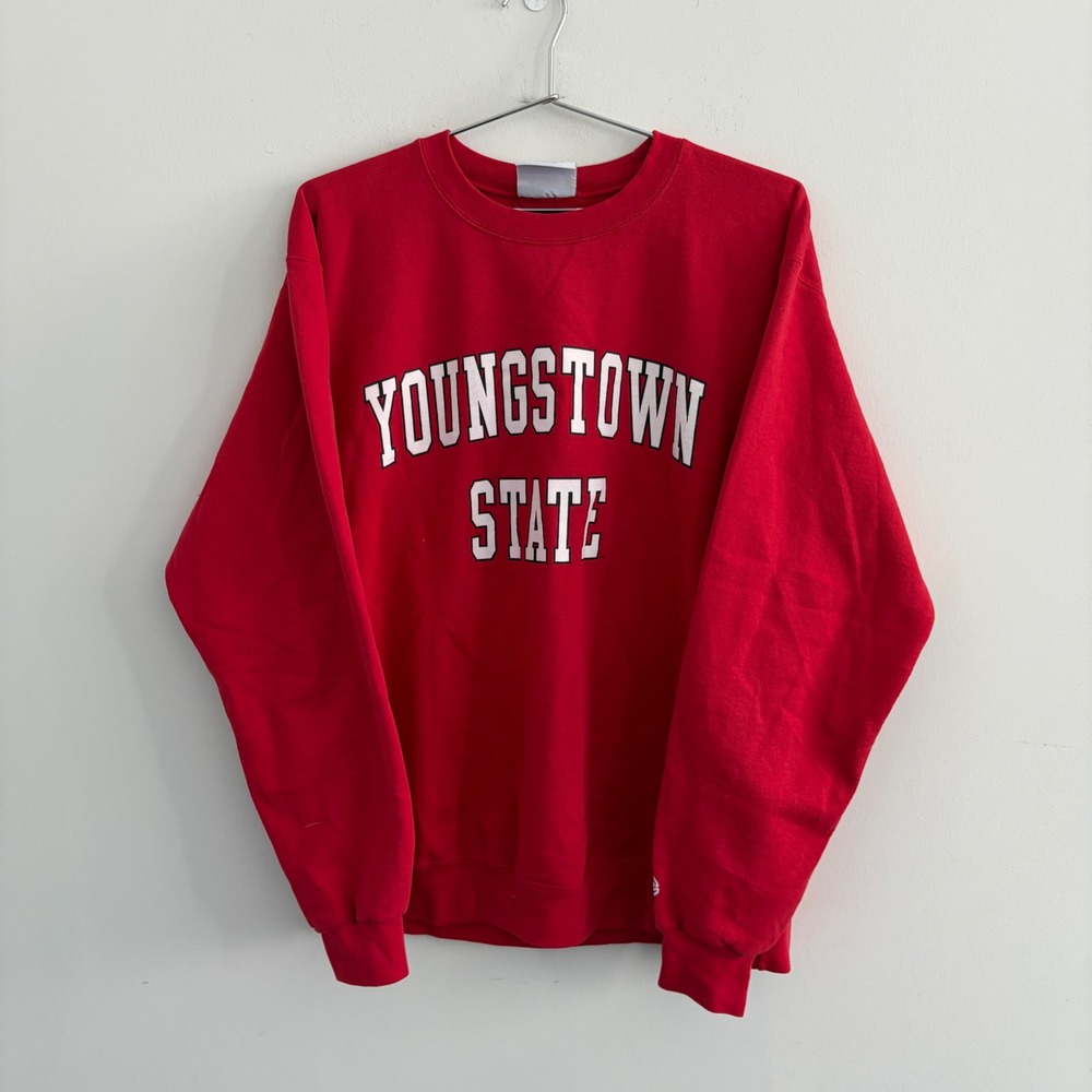 Champion Youngstown State University Red Crewneck Sweatshirt Mens Large